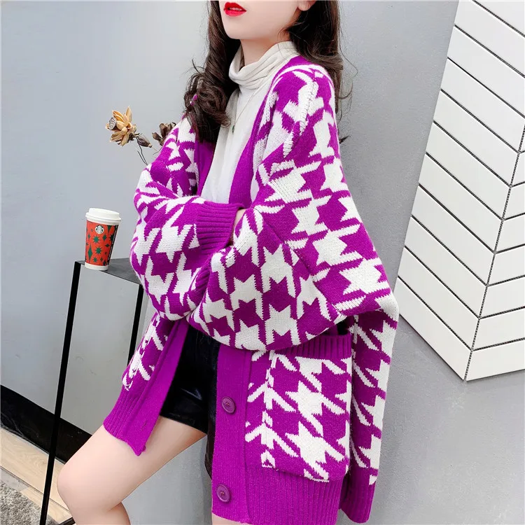 

2023 Spring And Autumn New Fashion Loose Sweater Cardigan Women's Knitted Net Red Jacket Casual