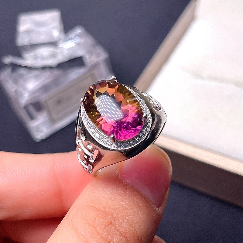 

Shopkeepers recommend special products Natural Ametrine Men's Ring, 925 Silver, Two-tone Beautiful Gem, Rare Gem