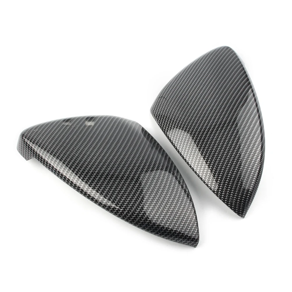 1Pair Carbon Fiber Style Car Rearview Mirror Cover Side Door Rear View Mirrors Shell Cap ABS For VW Golf MK7 MK7.5 GTI R