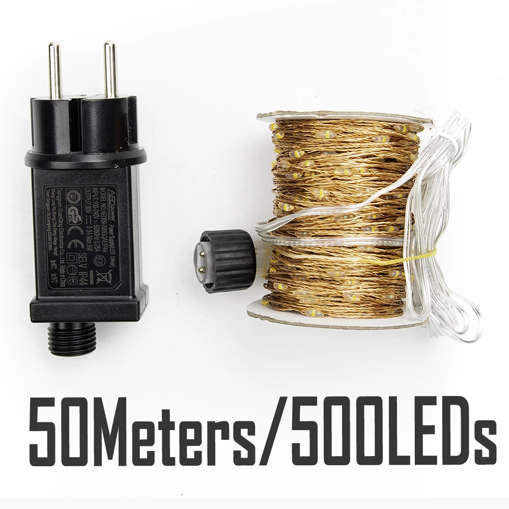 120M 1200 LED String Fairy Lights Christmas Plug In for Outdoor Wedding Party Holiday Garden Outdoor Bedroom Decoration