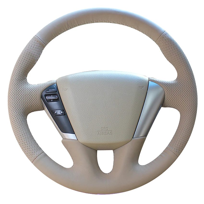 

Highquality Beige Artificial Leather Hand-stitched Car Steering Wheel Cover For Nissan Teana 08-12 Murano (Z51) 09-14 Quest11-17