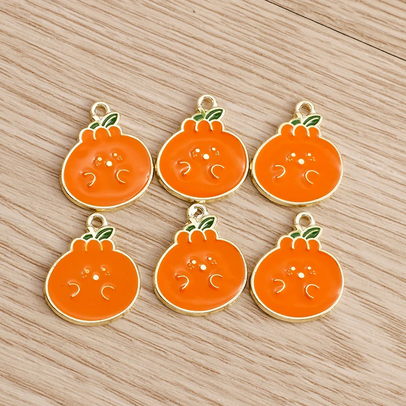 10 teile/los Emaille Charms für Ohrringe Anhänger Halsketten Obst Erdbeere Ananas Banane Orange Charms Handgemachte Schmuck Machen – Detail 10