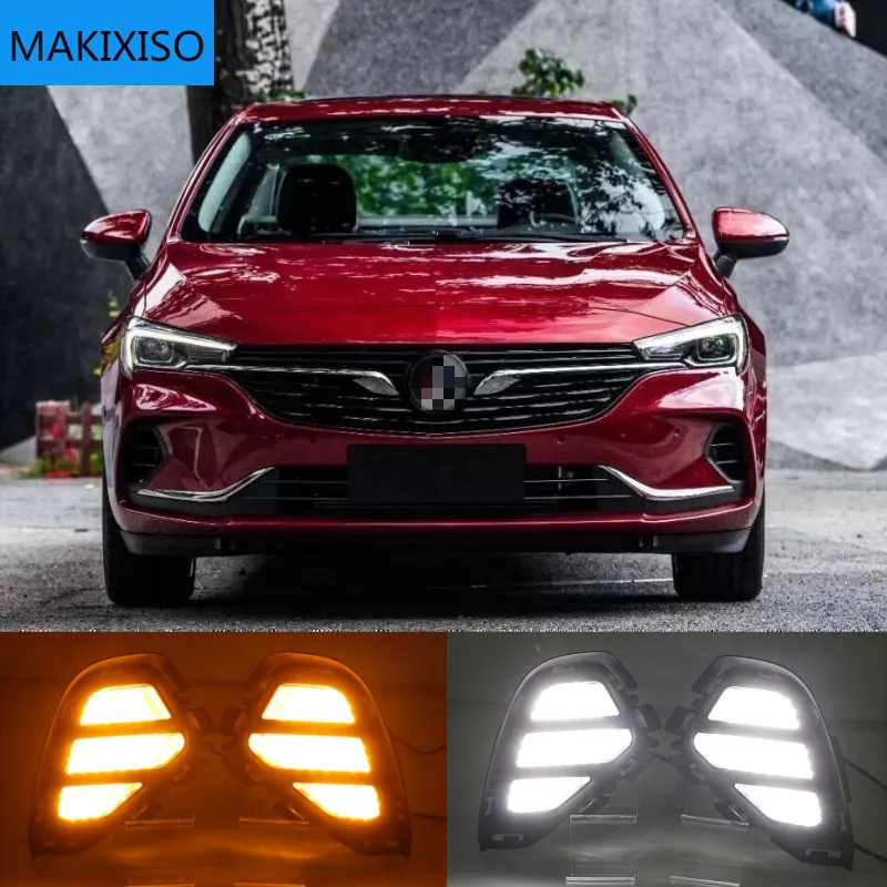 

2Pcs For Buick Verano 2020 Led Daytime Running Light White Driving Yellow Turn signal Light Blue Night Fog Lamp