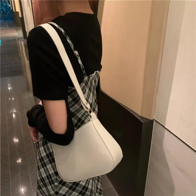 Women\'s Fashion Small Clutch Handbags Retro Solid Color PU Leather Shoulder Underarm Bag Casual Ladies Daily Hobos Bag Purse