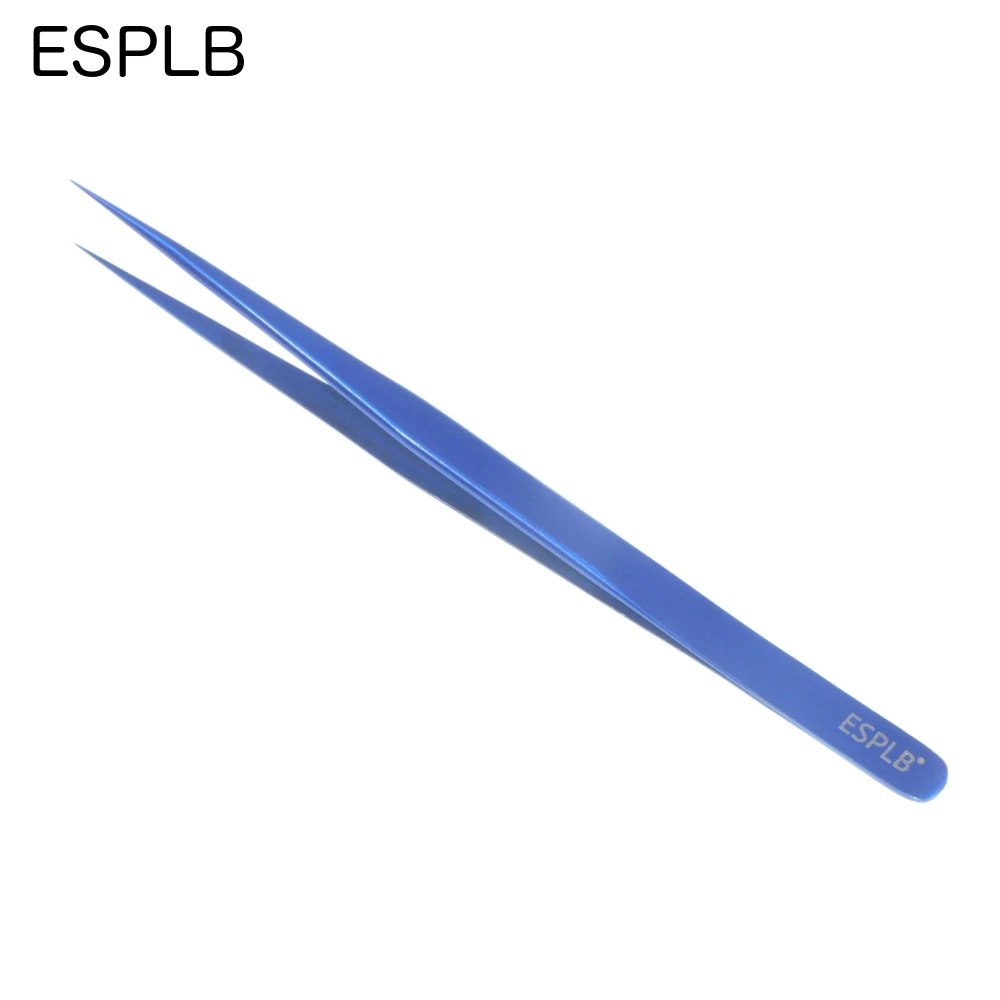 ESPLB Ultra Thin Slim Tweezers Flying Line Blue Stainless Steel Sharp Hardened Industry Tweezers Mobile Phone Repair Hand Tools