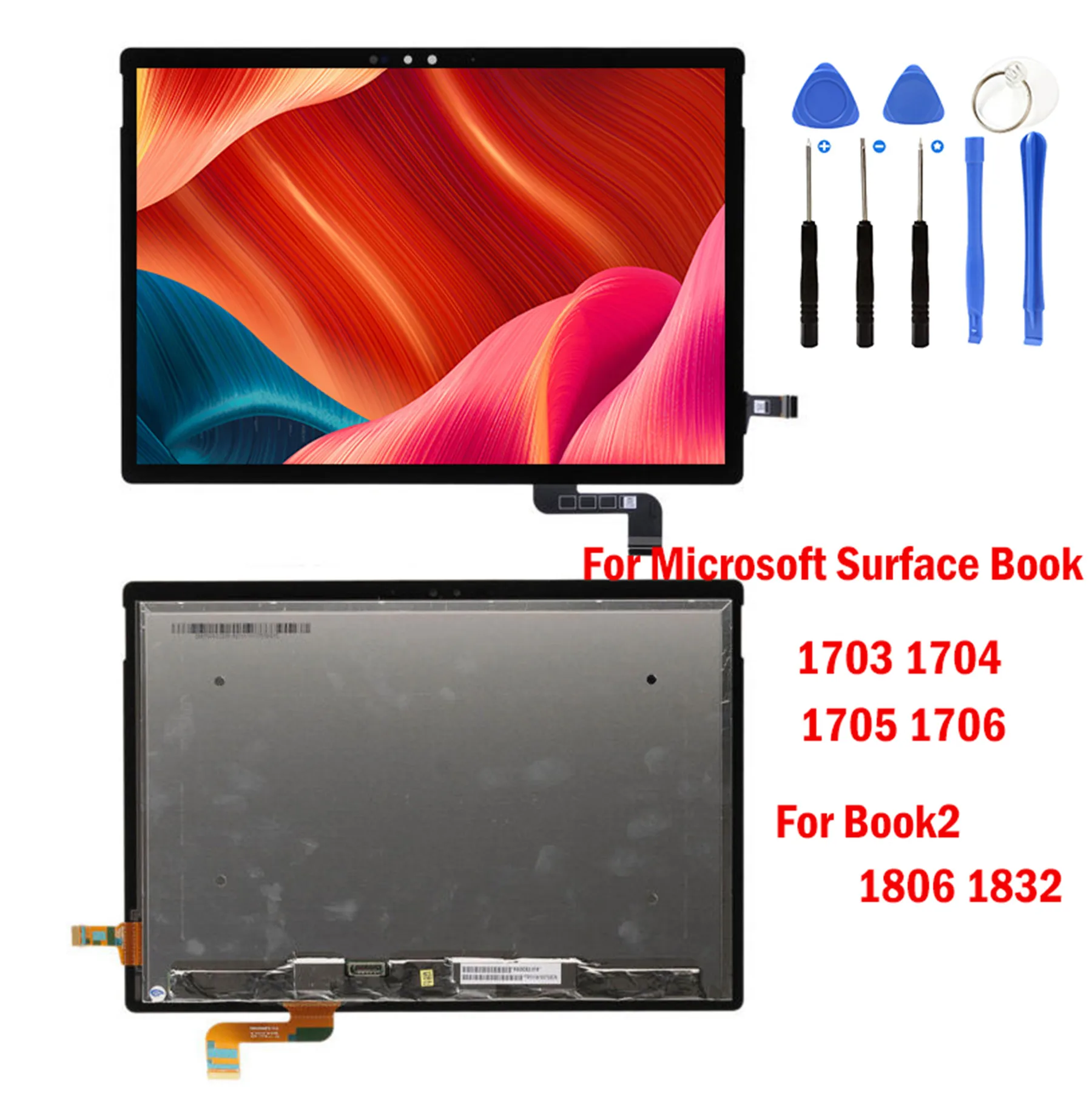 LCD For Microsoft Surface Book1 Book 1 1703 1704 1705 1706 Book2 1806 1832 LCD Display Touch Screen Digitizer Assembly