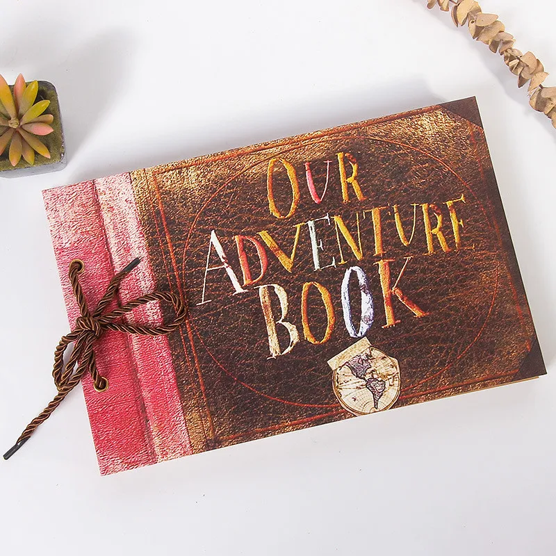 

Retro Style Adventure Photo Album DIY Vintage Kraft Paper Inner Page Scrapbook Tether Loose-leaf Photo Album Home Photo Album