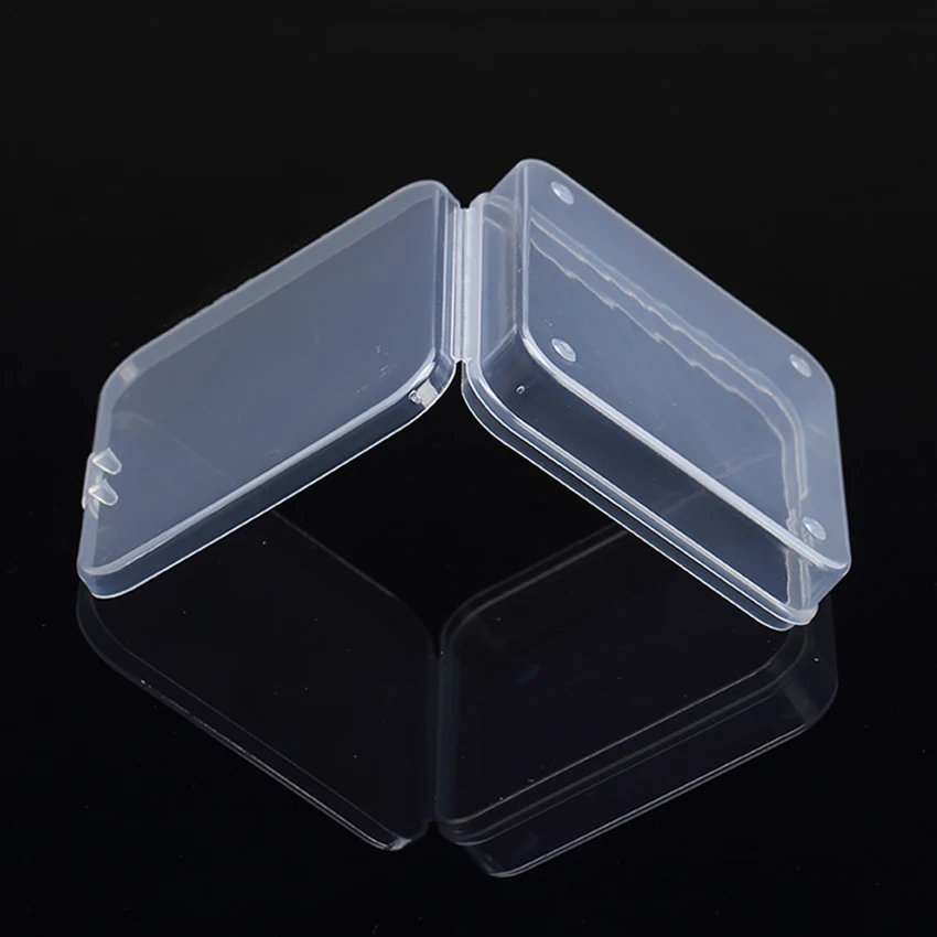 Plastic Jewelry Organizer Box Plastic Storage Boxes Small Clear Container Box for Beads, Art and Crafts, 7x7x1.7cm