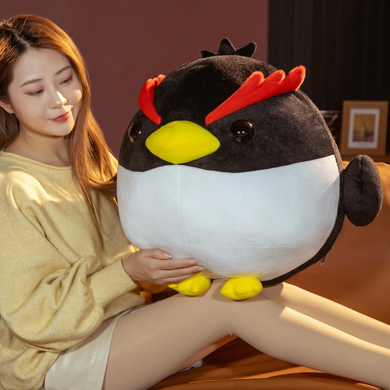 

45cm Fat Penguin Plush Toy Cartoon Thicken Stuffed Cool Black Penguin Throw Pillow Back Cushion Hug Plushie Room Decor For Child