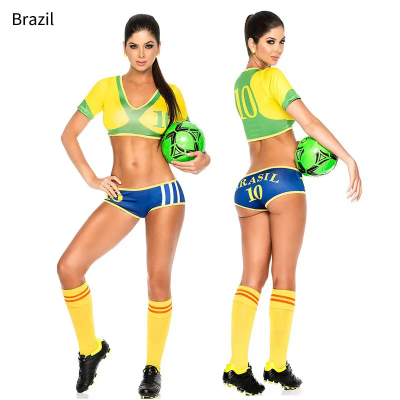 Jersey de animadora Sexy para mujer, traje de fútbol para bebé, conjunto de pantalones cortos, uniforme de fútbol, ropa para mujer