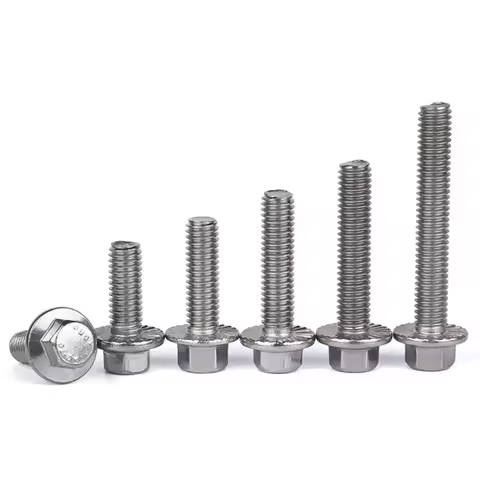 1/10pcs M5 M6 M8 M10 M12 A2-70 304 Stainless Steel GB5787 Hexagon Head with Serrated Flange Cap Screw Hex Washer Head Bolt