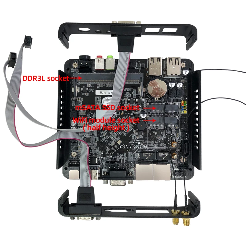 XCY Fanless Mini PC Intel Celeron J6412 Dual Ethernet 2x COM RS232 RS485 Windows Linux HDMI VGA 4x USB WiFi Industrial Computers