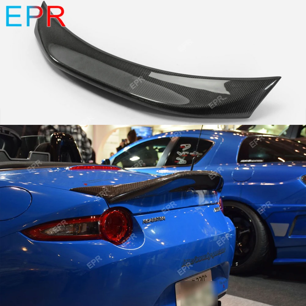 For Mazda MX5 Miata ND RF LMS Style Duckbill Spoiler Carbon Fiber Rear Wing Lip Car Tuning Part Boot Lid For MX5 Miata ND RF