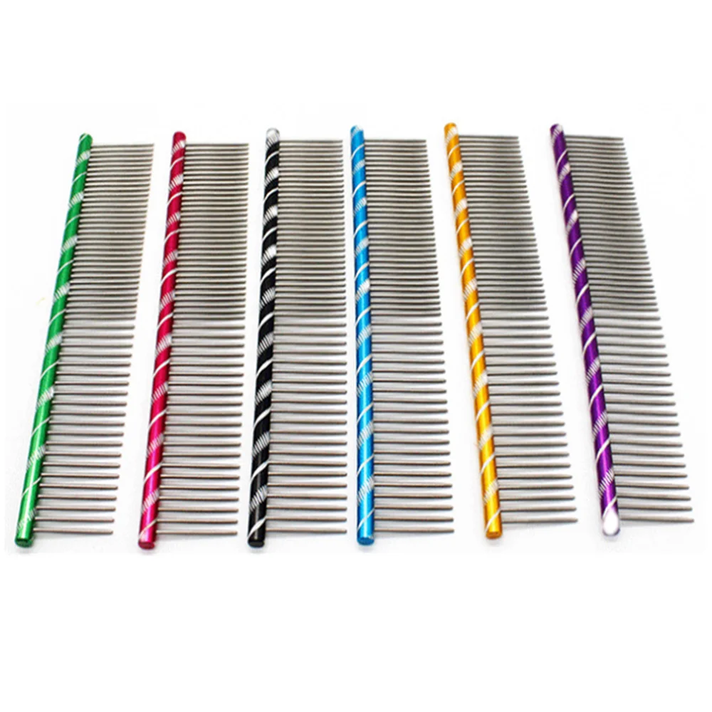 Dog Comb Stainless Steel Long Thick Hair Fur Removal Brush Hairbrush Flea Comb Pets Dog Cat Grooming Combs Pets Acessorios