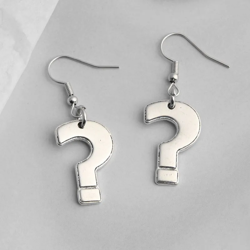 1Pair Question Mark Pendant Drop Earrings Symbol Dangle Earring For Women Girl Party Gifts DIY Metal Jewelry Handmade