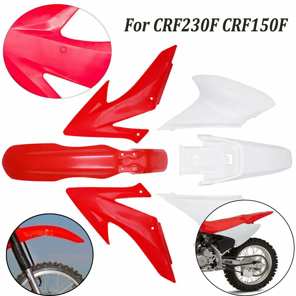 

Complete Body Covers Plastics Fairing Set Fender Side Cover Red White for Honda CRF230F CRF150F 2008-2009 2012 2013 2014