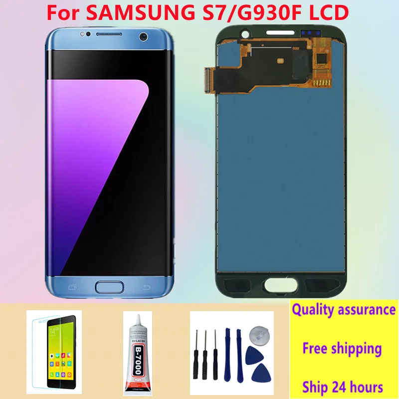 Tested  LCD para Samsung Galaxy S7 G930, montaje de digitalizador con Marco, Original, G930 G930F