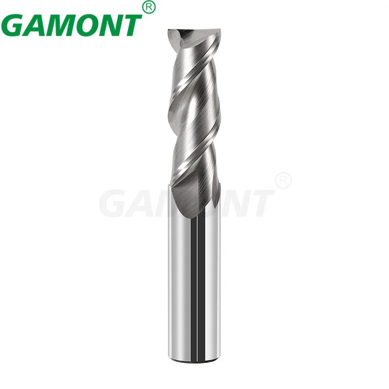 GAMONT HRC55 2-Flute For Aluminium Tungsten Steel Carbide Milling Cutter CNC Machinery Maching Special Flat Endmill Tools