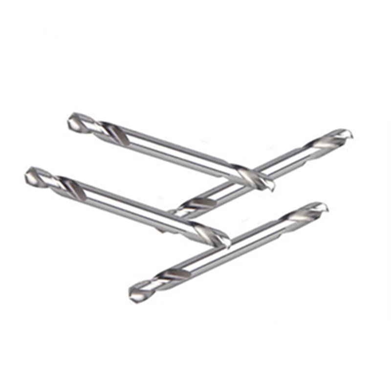Broca helicoidal de doble cabezal para acero inoxidable, vástago recto HSS, 3/3,2/3,5/4/5/5,2mm, 10 unids/lote por paquete