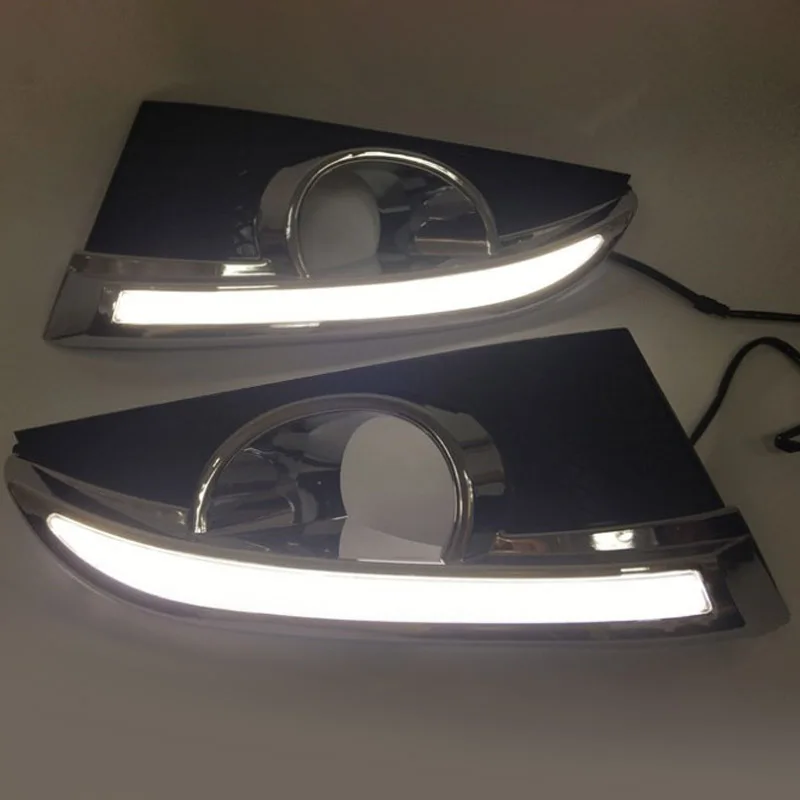 2pcs 12V LED DRL luci di marcia diurna con foro fendinebbia per Chevrolet Captiva 2011 2012 2013 relè indicatori di direzione