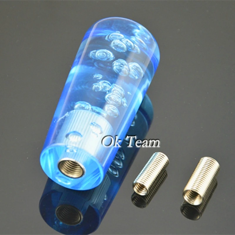 100mm Car Manual Bubble Shift Lever Knob Gear Shifter Stick With Blue LED Light