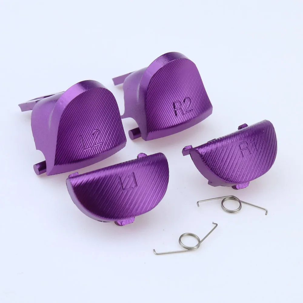 8colors 1set Trigger Button For Playstation 4 Pro / PS4 Slim JDS 040 JDM 040 Controller (Gen 2) L1 L2 R1 R2 Aluminum Alloy Metal