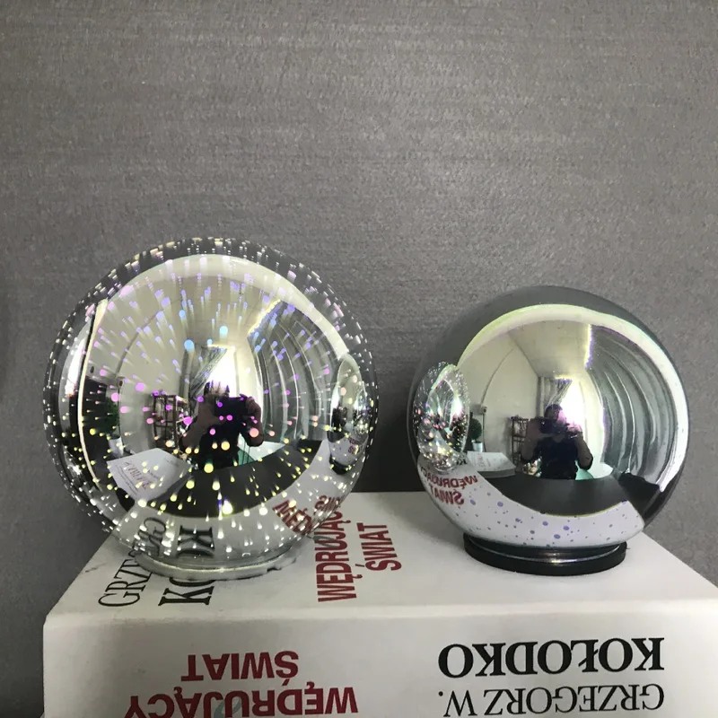 Wahoo 3D Glass Ball Lamp, Cell Model, Silver, Small Night Light, Lua e Estrelas