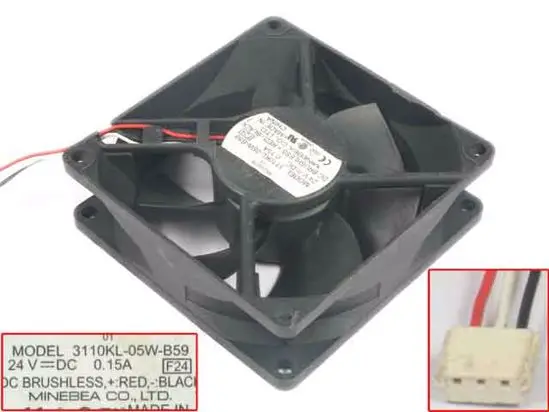 NMB-MAT 3110KL-05W-B59 F24 Server Cooling Fan DC 24V 0.15A 80x80x25mm