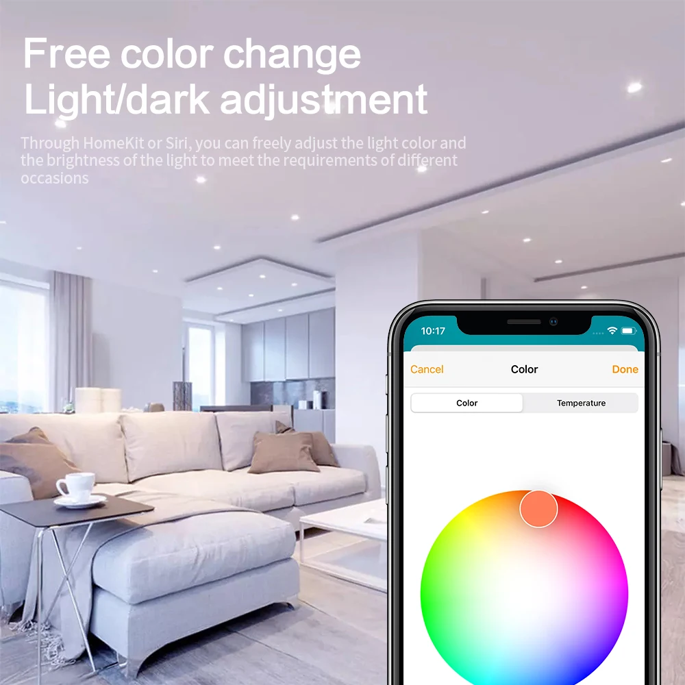 Zemismart Tuya Zigbee LED typu Downlight lampy sufitowe z możliwością przyciemniania Alexa Google Home Siri sterowanie głosem praca z Homekit za