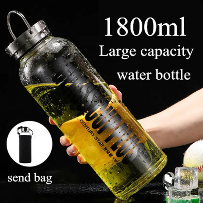 

1.8L Large Capacity Portable Glass Water Bottles Leakproof Outdoor Sports Camping Picnic Bicycle Cycling Tour Drink Water Bottle