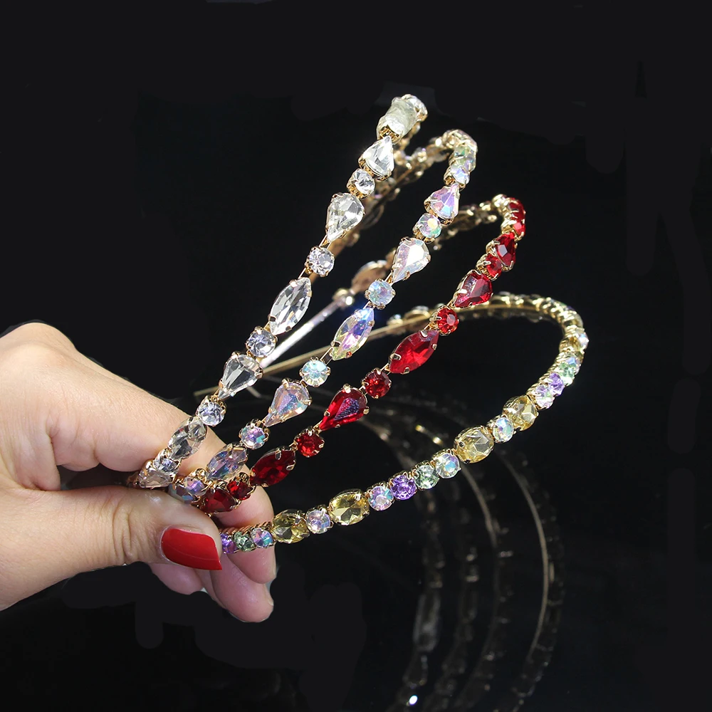 AINAMEISI Elegant Crystal Hairbands Wedding Hair Accessories Women Girl Korea Simple Fashion Jewelry Rhinestone Bridal Headbands