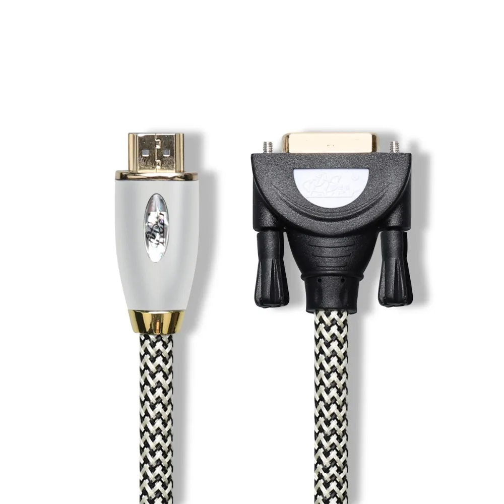 PCER cavo HDMI a DVI cavo Audio Video DVI HDMI cavo maschio-maschio per Monitor PC proiettore HDTV DVI24 + 1 maschio HDMI DVI