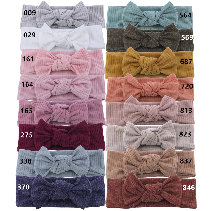 4 PCS Baby Nylon Headband Turban Hairbands Hair Bow Elastics for Baby Girls Newborn Infant Toddler Kids