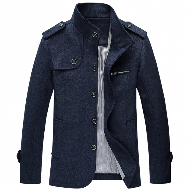 

New Arrivals Men's Fashion Jacket Coat Mens Solid color Business Casual Stand Collar Jackets Plus size Man Outerwear Jaqueta