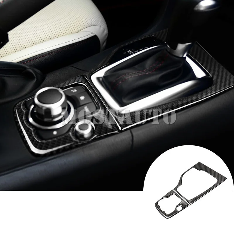 

For Mazda 3 Mazda3 Carbon Fiber Console Gear Box Trim Cover 2014-2019 2pcs Car Accessories Interior