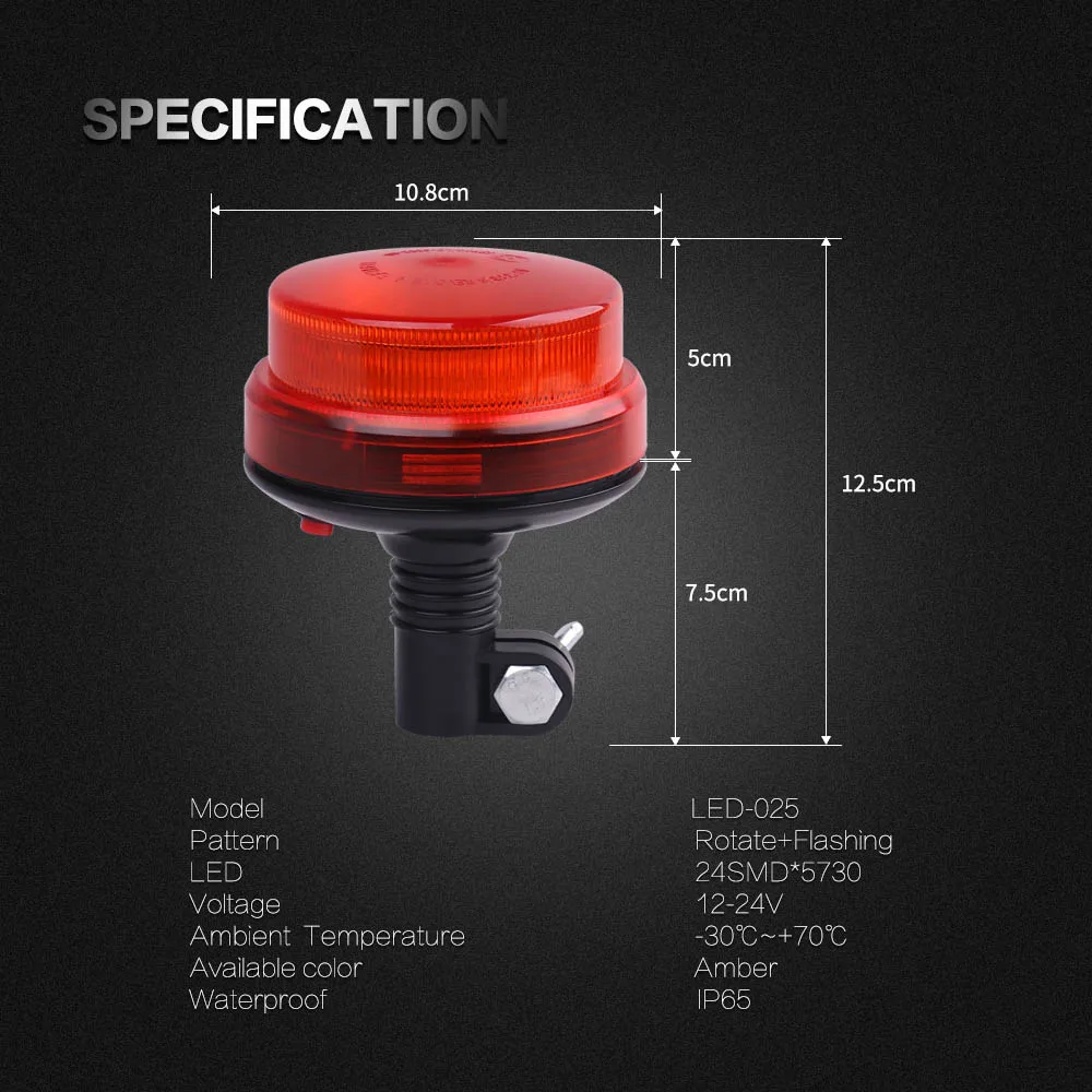 Bogrand Truck 12v-24v led Strobe Warning Flashing Rotating Beacon Emergency Traffic Safety Signal Light 7 Modes