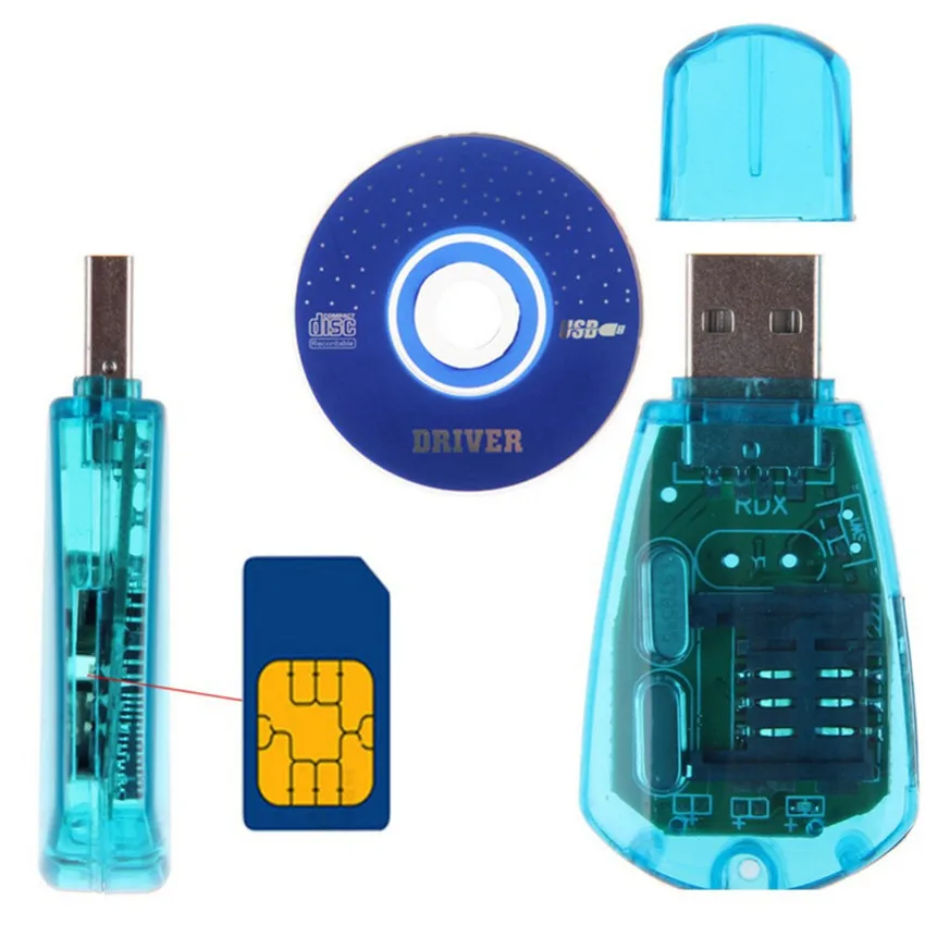 1 Set SIM Card Reader CD Dish Kit USB2.0 Computer Backup Card Readers, Cell Phone Number Copy Backup MSM Card Reader Accessories