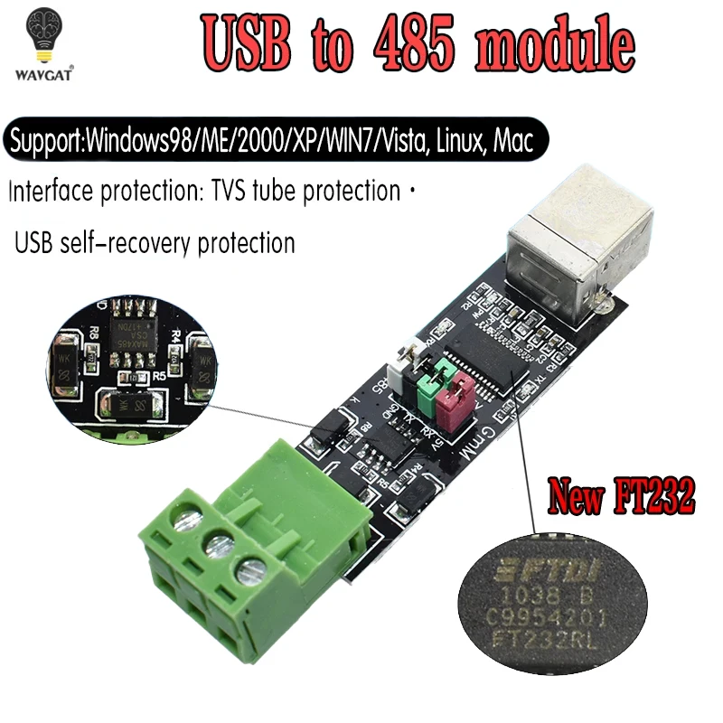 FT232 USB 2.0 do TTL RS485 Adapter konwertera szeregowego FTDI moduł FT232RL SN75176 podwójna funkcja podwójna do ochrony najlepsza sprzedaż