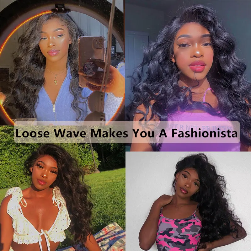 Human Hair Bundles With Closure Loose Wave Hair Extension Brazilian Virgin Hair Weave Bundles 100% Human Hair Deep Ever Beauty