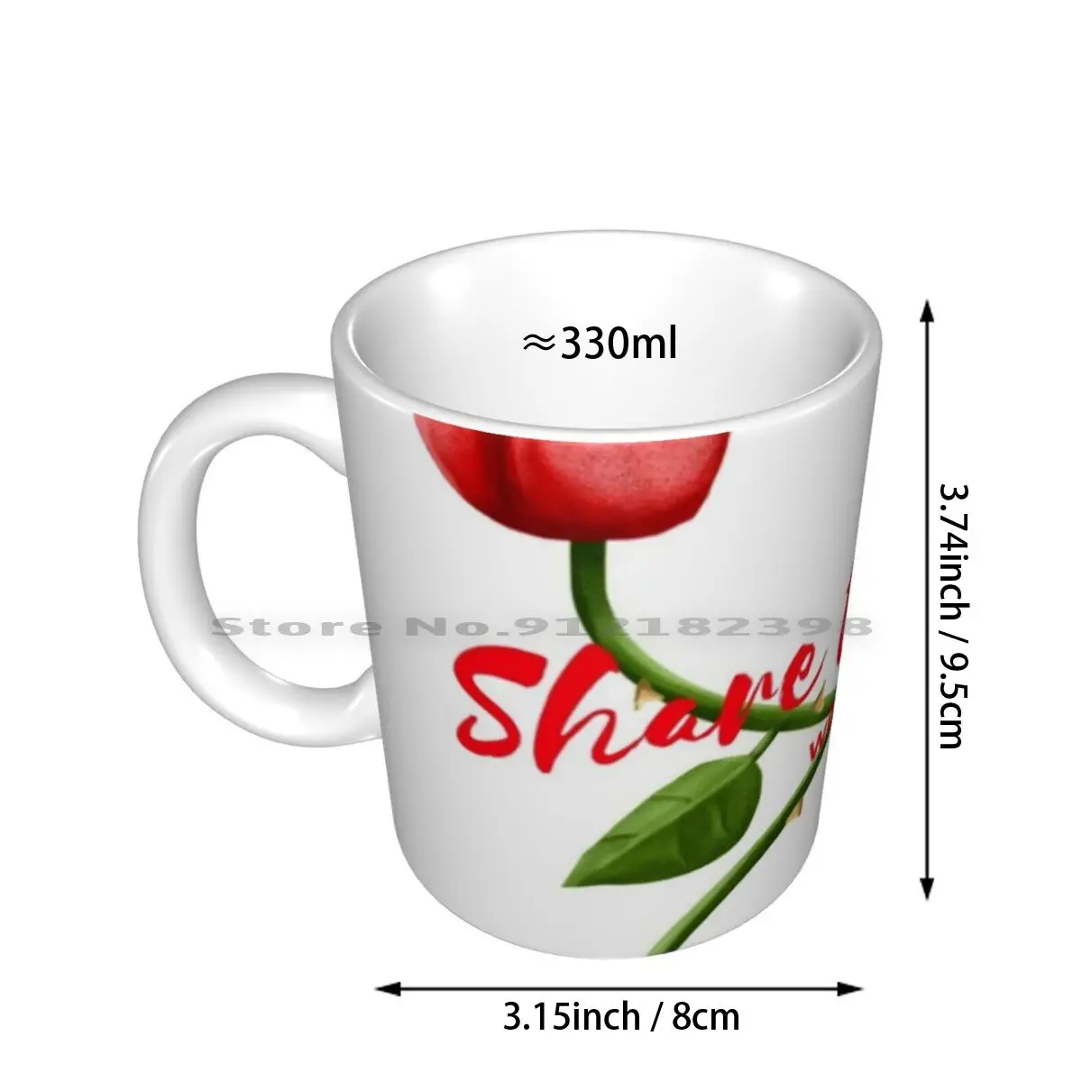 Share The Love With Me Ceramic Mugs Coffee Cups Milk Tea Mug Couples Flower Lover Lovers Marriage Married Matching Couple