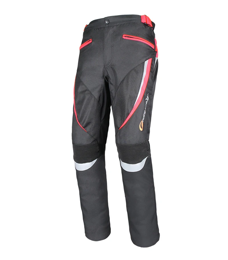 New Red Women Motorcycle Pants Slim Fit Style Riding Trousers Breathable Racing Pants with Protective Gear and Waterproof Liner