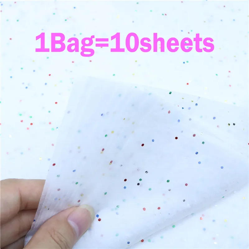 10 Sheets Glitter Tissue Paper Flower Clothing Shirt Shoes Gift Packaging Craft Paper Roll Wine Wrapping Papers