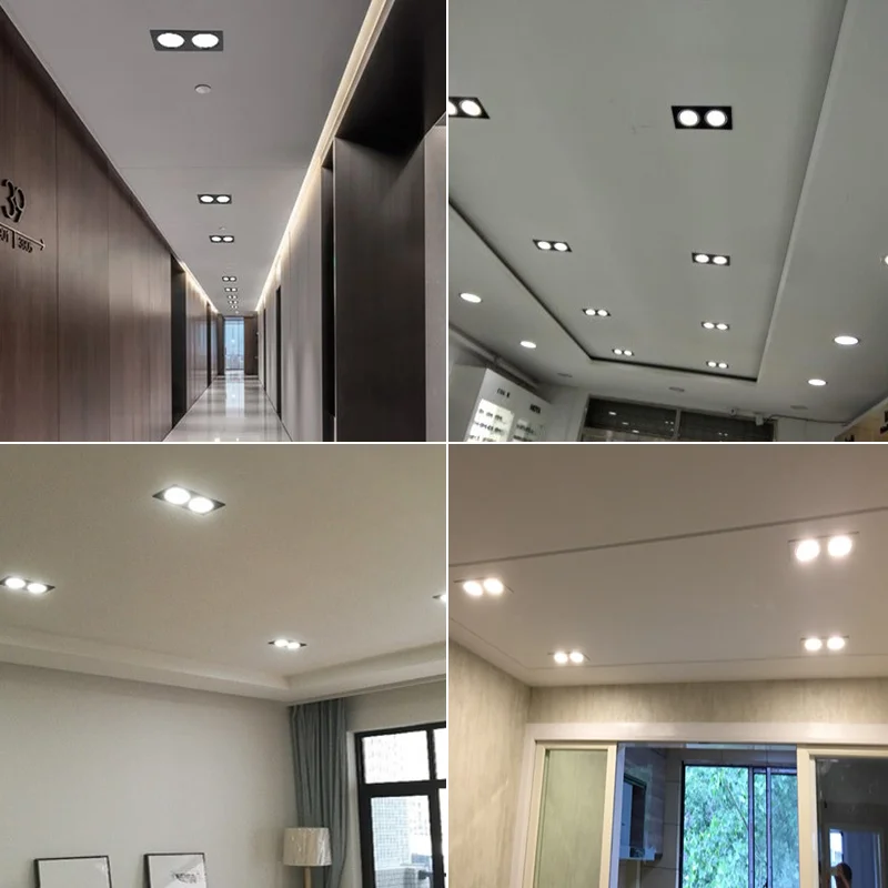 New Recessed Square Dimmable LED 7W 10W 14W 20W COB LED Ceiling Lamp AC85-265V LED Spot Lights Wall Lamp Indoor Lighting