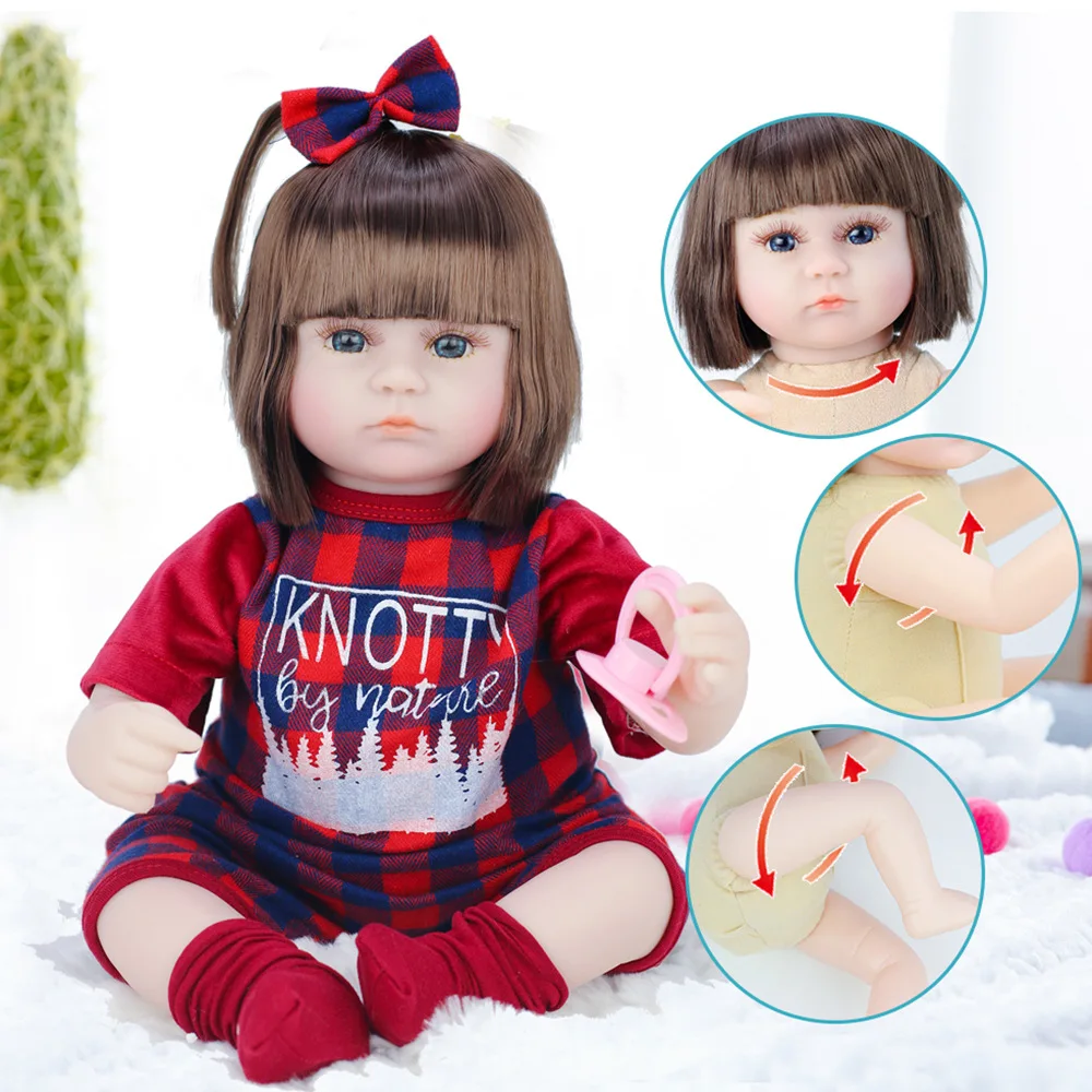 42cm Reborn Baby Toddler Doll Girl Pink Princess Soft Full Silicone Vinyl Body Newborn Lifelike 3D Eyes Doll Children Toy Gifts