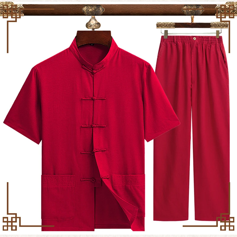 Vintage Men Uniform Autumn New Kung Fu Set Chinese Style Wu Shu Suit Cotton Linen Tai Chi Clothing High Quality 3XL