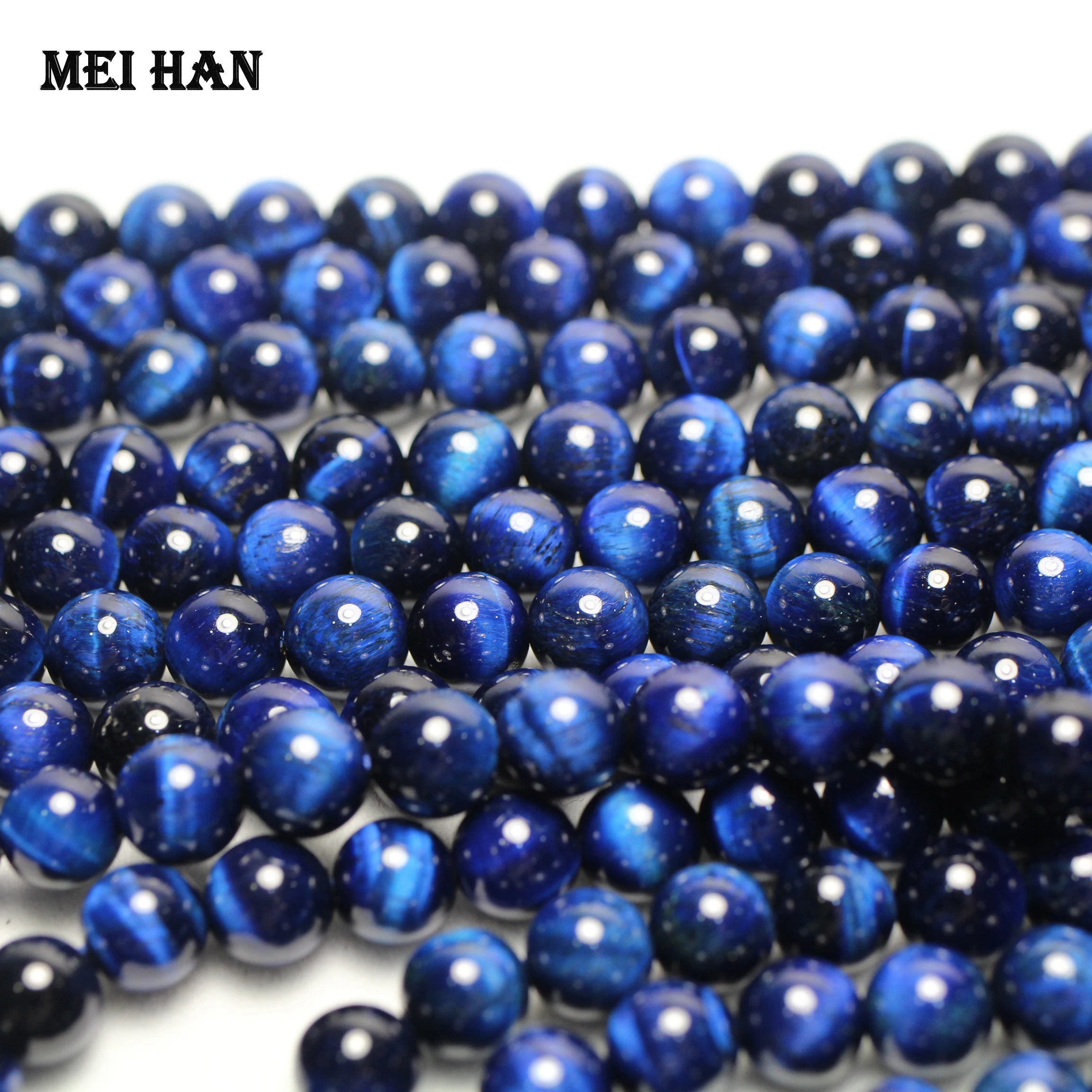 Freeshipping Meihan (1 strand/set) natural 8mm blue tiger eye smooth round beads stone wholesale for jewelry DIY making design