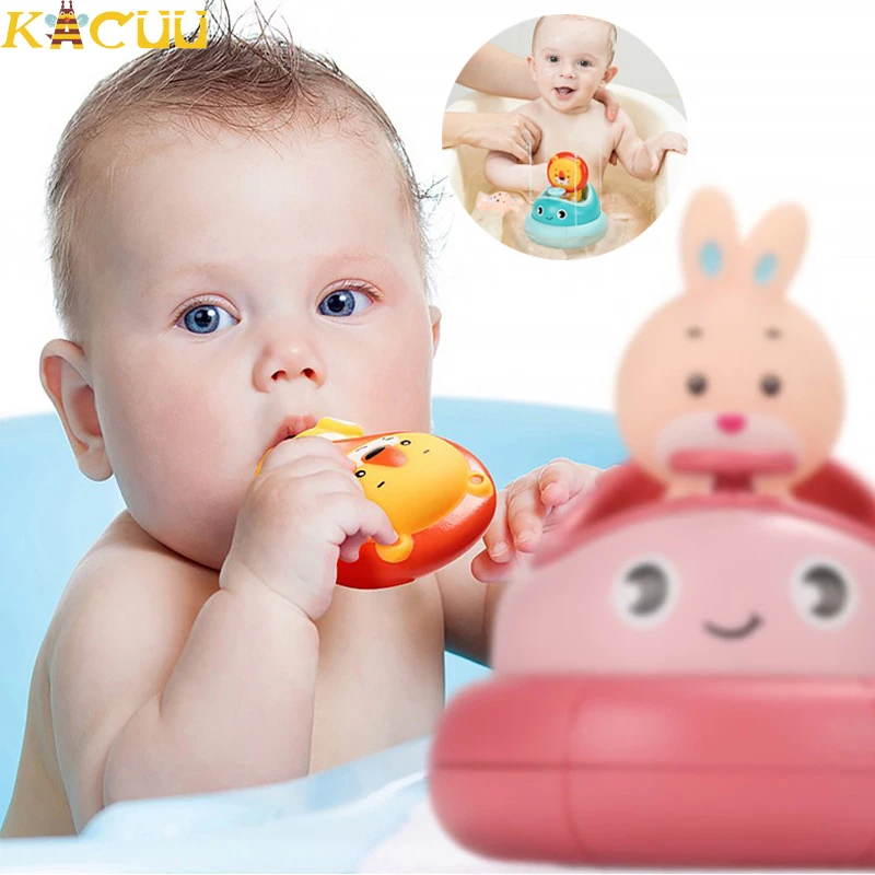 Baby Cartoon Electric Rotating Cup Rabbit Lion Classic Cute Water Spray Toy Bathroom Shower Beach Educational Kid Beach Bath Toy