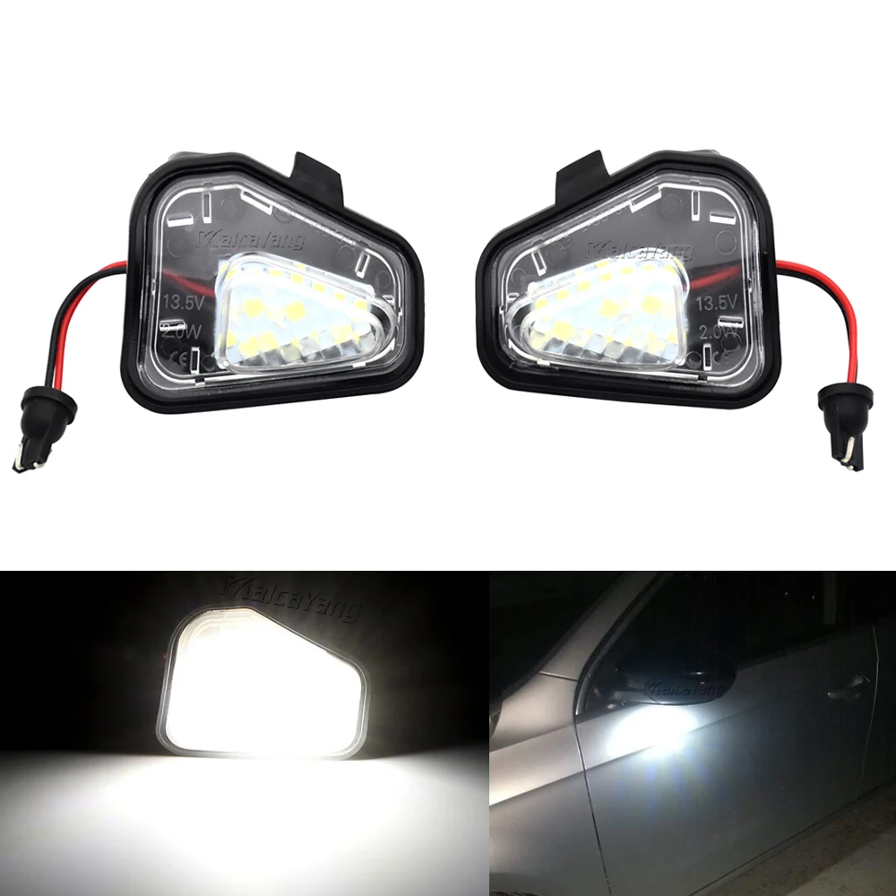 2Pcs LED Side Mirror Puddle Lights Lamp No Error for VW Volkswagen EOS Beetle CC Passat B7 3C Scirocco Jetta Error free Led Bulb