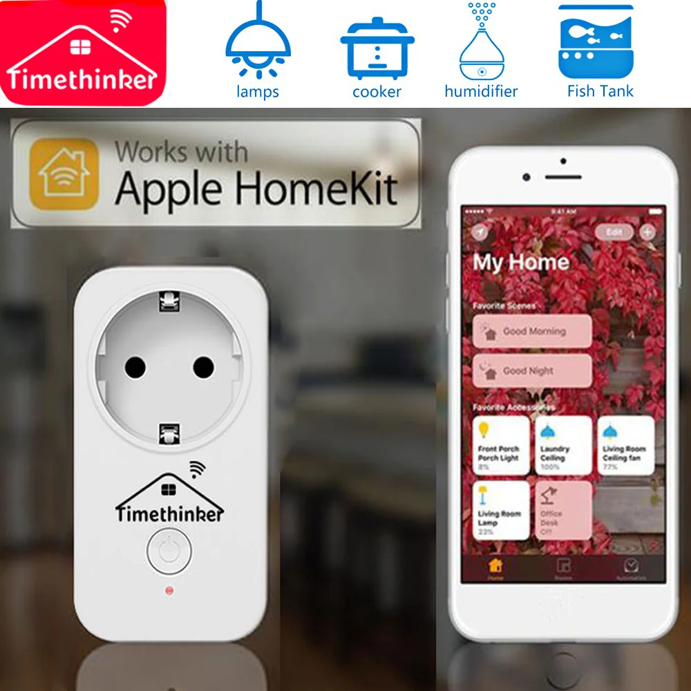 Timethinker ws2 tomada wi fi inteligente eua ue plug para apple homekit alexa google casa siri voz controle remoto vstarcam