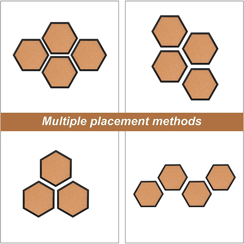 Panneau Hexagonal Équilatéral en Liège à Épingles, Nouveau Style, Panneau de Messages Innovant, Planche, Cadre en Bois Décoratif, Mur de Cartes